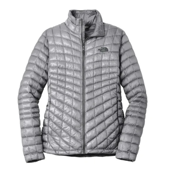 The North Face Thermoball Eco Puffer Jacket Coat Quilted Insulated Full Zip Gray - Picture 2 of 11